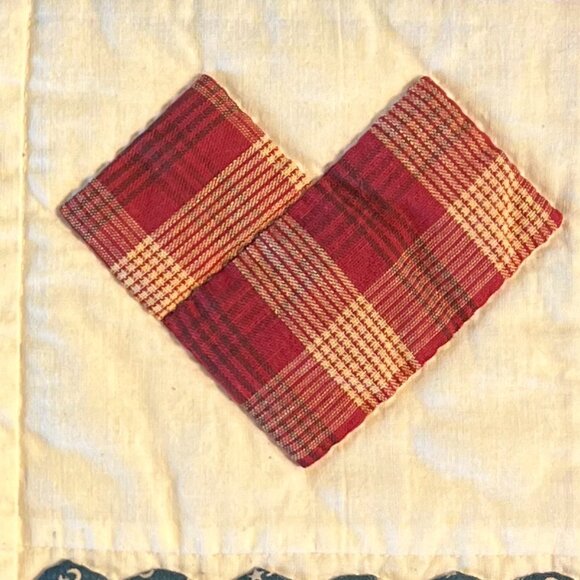 Handmade Folk Art CHICKEN Patchwork Appliqué Quilt Square Placemat Wall Hanging - Picture 5 of 12